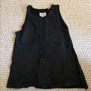 Black textured tank top